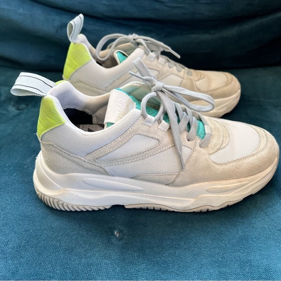 P448 Luke Trainer Athletic Shoes Dogma Lemon & Lime In White SIZE 7.5 - Picture 1 of 9